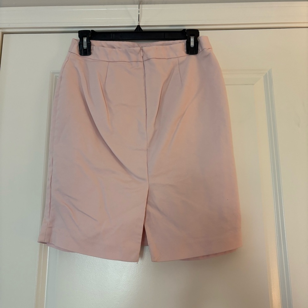 Liz Claiborne Women’s Elegant Pink Cotton Pencil Midi Skirt - Picture 5 of 6